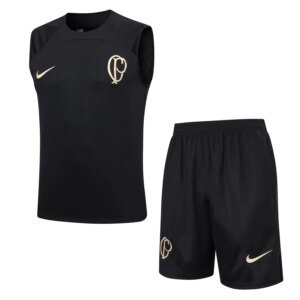 23-24 Corinthians Black Training Vest Suit