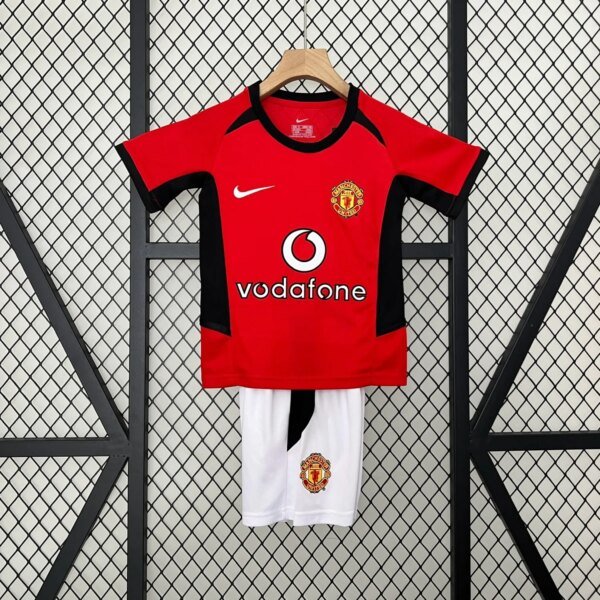 Retro 02-04 Manchester United  Home Kids Kit