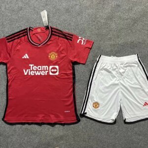 23-24 Manchester United Home Kids Kit