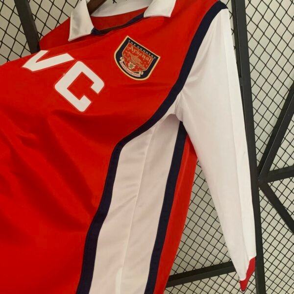 1998-99 Arsenal Home Long Sleeve Retro Jersey - Image 4