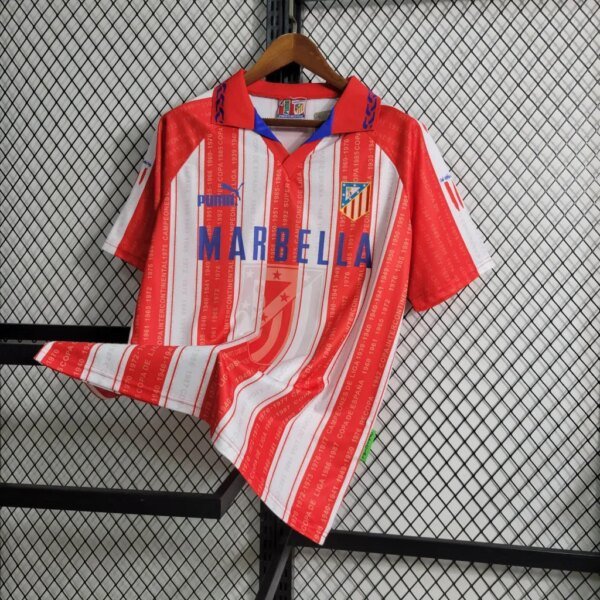 1995-96 Atletico Madrid Home Retro Jersey - Image 4