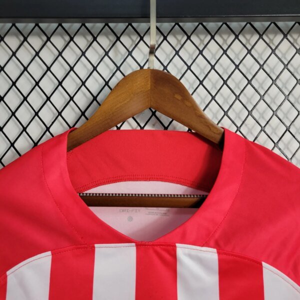 23-24 Atletico Madrid Home Long Sleeve Fans Jersey - Image 3