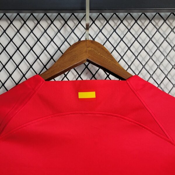 23-24 Atletico Madrid Home Long Sleeve Fans Jersey - Image 4