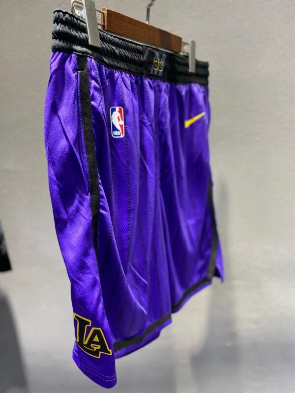 Lakers Violet with Lines Retro Round Neck Hot Pressed Jersey - Image 3